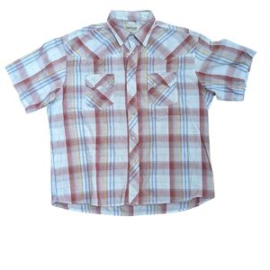 Rustler Men's Plaid Button Down Shirt - Red, White, and Yellow